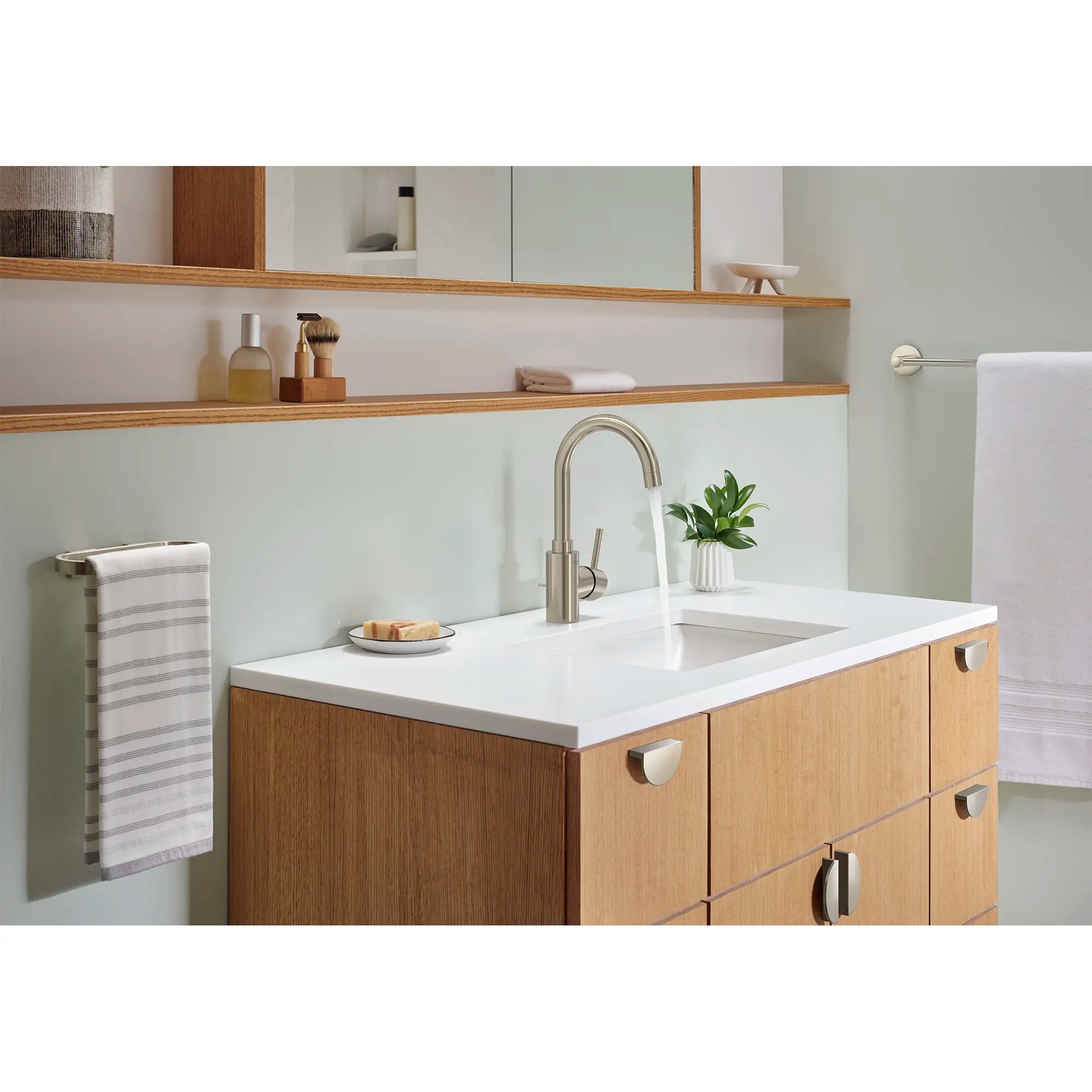 GROHE 32138EN2 Concetto Single Hole Single-Handle L-Size Bathroom Faucet, 1.2 GPM - Brushed Nickel