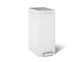KOHLER K-23826-STW 13-Gallon Stainless Steel Slim Step Trash Can With Bifold Lid - Stainless Steel + White