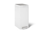KOHLER K-23826-STW 13-Gallon Stainless Steel Slim Step Trash Can With Bifold Lid - Stainless Steel + White