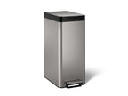 KOHLER K-23826-ST 13-Gallon Stainless Steel Slim Step Trash Can With Bifold Lid - Stainless Steel