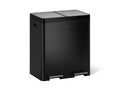 KOHLER K-23828-BST 21.7-Gallon Stainless Steel Dual-Bin Step Trash Can - Black Stainless