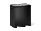 KOHLER K-23828-BST 21.7-Gallon Stainless Steel Dual-Bin Step Trash Can - Black Stainless