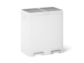 KOHLER K-23828-STW 21.7-Gallon Stainless Steel Dual-Bin Step Trash Can - Stainless Steel + White