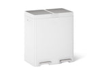 KOHLER K-23828-STW 21.7-Gallon Stainless Steel Dual-Bin Step Trash Can - Stainless Steel + White