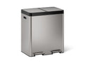 KOHLER K-23828-ST 21.7-Gallon Stainless Steel Dual-Bin Step Trash Can - Stainless Steel