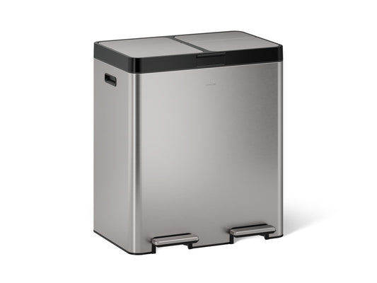 KOHLER K-23828-ST 21.7-gallon stainless steel dual-bin step trash can - Stainless Steel