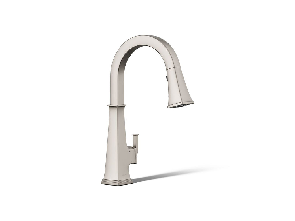 KOHLER K-23832-VS Riff Touchless Pull-Down Kitchen Sink Faucet With Three-Function Sprayhead - Vibrant Stainless
