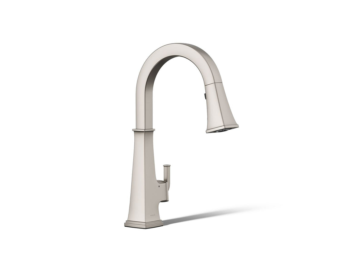 KOHLER K-23832-VS Riff Touchless Pull-Down Kitchen Sink Faucet With Three-Function Sprayhead - Vibrant Stainless