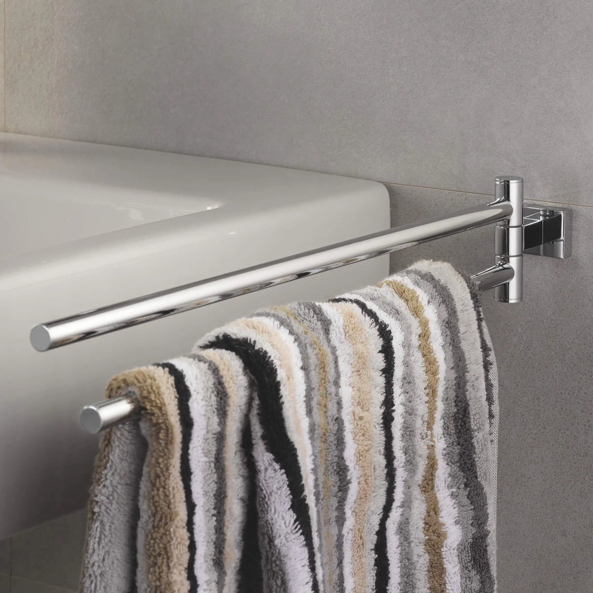 GROHE 40624001 Essentials Cube 18" Double Towel Bar - Chrome