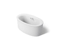 KOHLER K-24001-W1-0 Sunstruck 60" X 34" Freestanding Bath With Bask Heated Surface And Straight Shroud - White