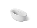 KOHLER K-24002-W1-0 Sunstruck 60" X 34" Freestanding Bath With Bask Heated Surface And Fluted Shroud - White