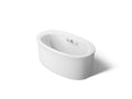 KOHLER K-24008-GHW-0 Sunstruck 60-1/2" X 34-1/2" Freestanding Heated Bubblemassage Air Bath With Bask Heated Surface And Straight Shroud - White