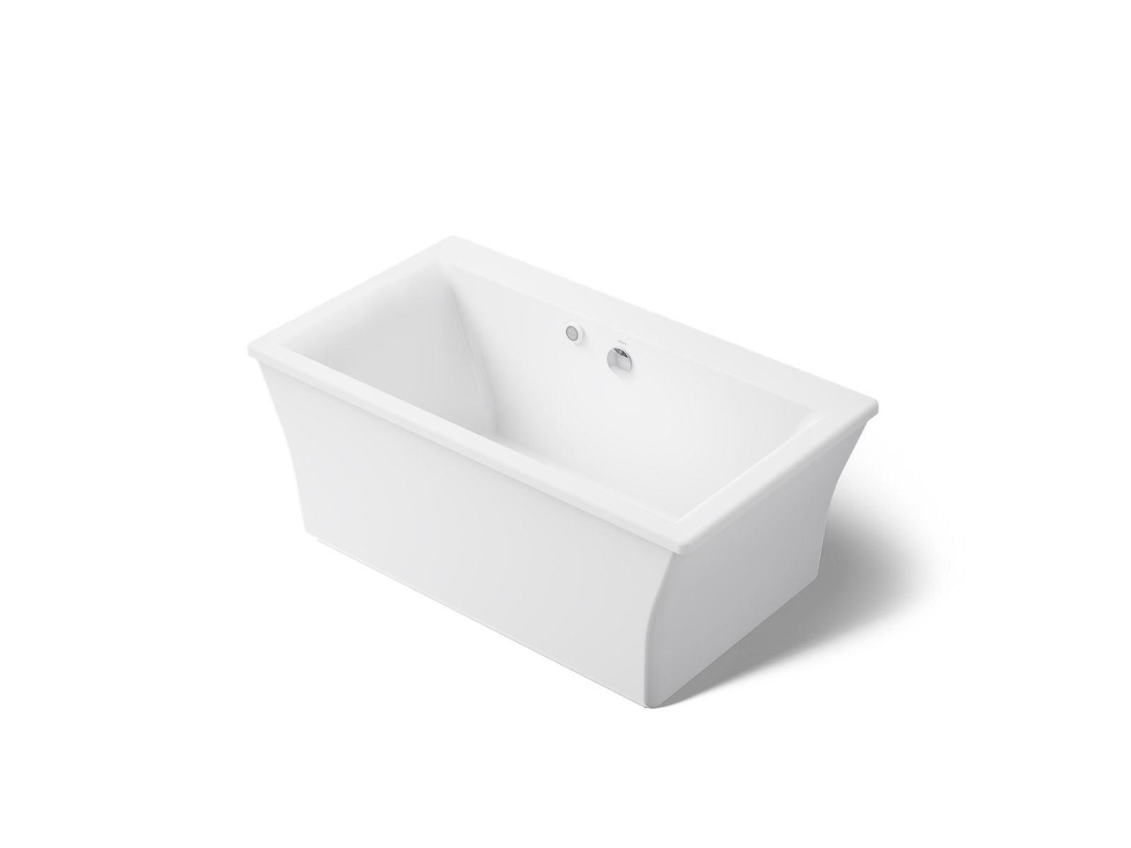 KOHLER K-24011-W1-0 Stargaze 60-1/4" X 34-1/4" Freestanding Bath With Bask Heated Surface And Fluted Shroud - White