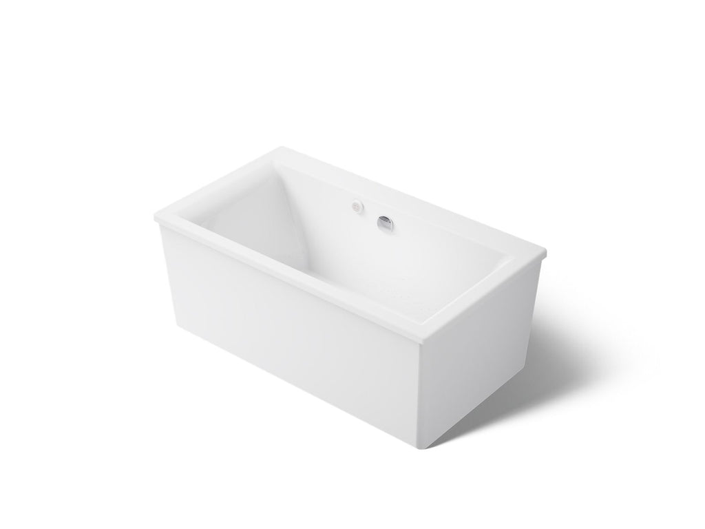 KOHLER K-24018-GH-0 Stargaze 60" X 34" Freestanding Heated Bubblemassage Air Bath With Straight Shroud - White