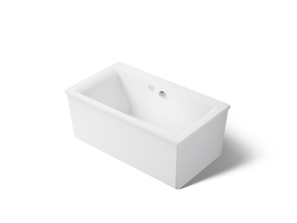 KOHLER K-24018-GH-0 Stargaze 60" X 34" Freestanding Heated Bubblemassage Air Bath With Straight Shroud - White