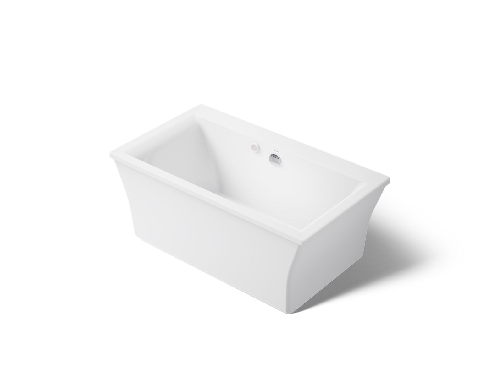 KOHLER K-24019-GH-0 Stargaze 60" X 34" Freestanding Heated Bubblemassage Air Bath With Fluted Shroud - White