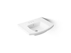 KOHLER K-24051-4-0 Kelston 23-3/4" Rectangular Pedestal Bathroom Sink - White