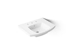 KOHLER K-24051-8-0 Kelston 23-3/4" Rectangular Pedestal Bathroom Sink - White