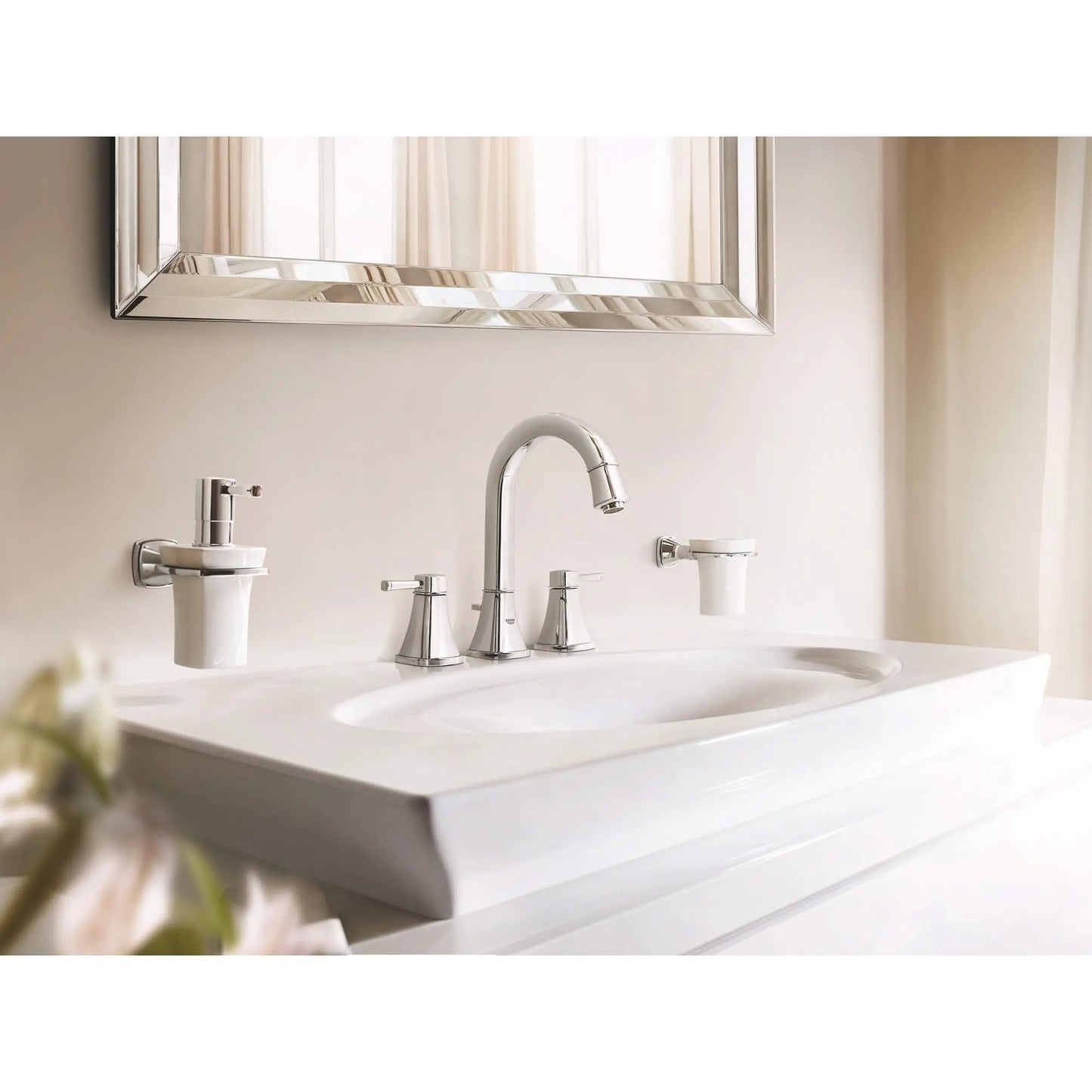 GROHE 40627000 Grandera Ceramic Soap Dispenser with Holder - Chrome
