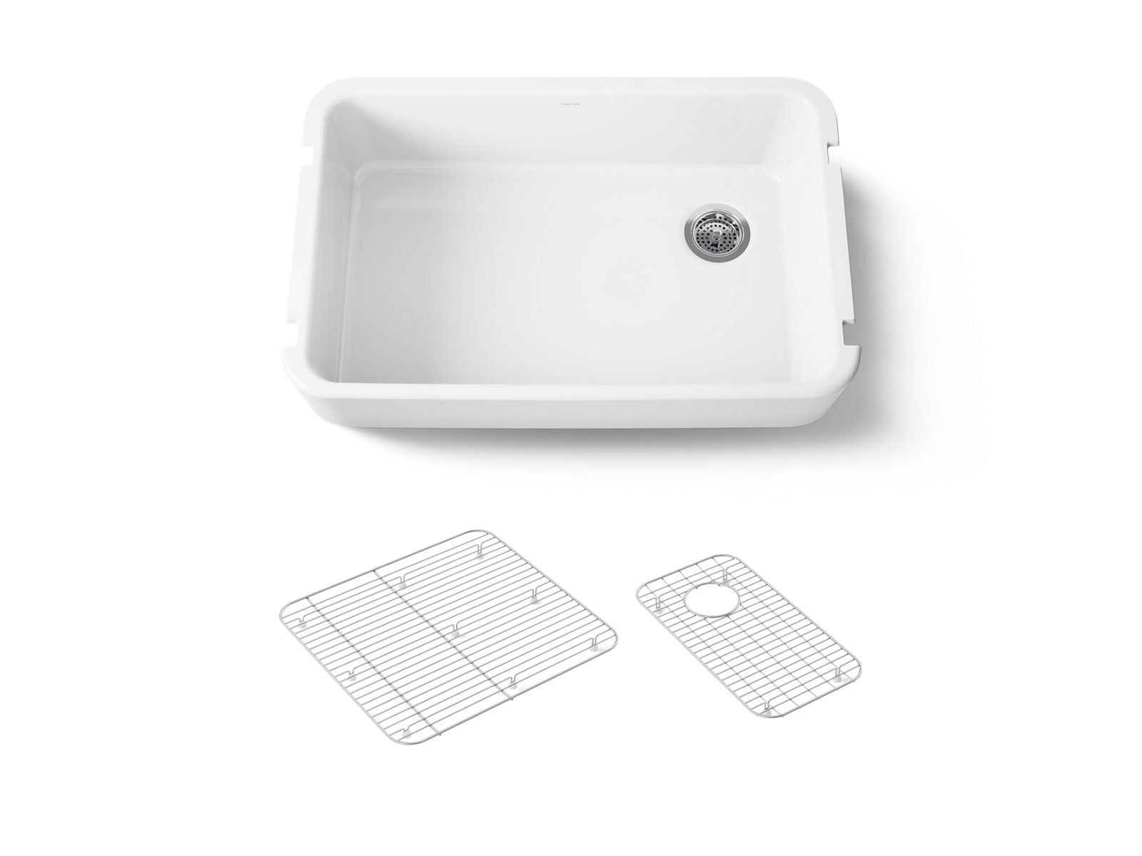 KOHLER K-24268-0 Ironridge 34" undermount single-bowl farmhouse kitchen sink - White