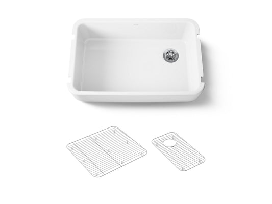 KOHLER K-24268-0 Ironridge 34" undermount single-bowl farmhouse kitchen sink - White
