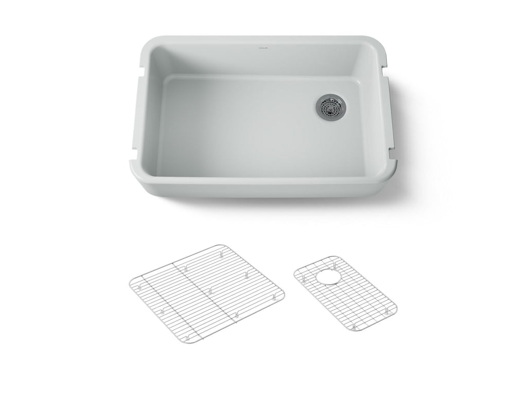 KOHLER K-24268-95 Ironridge 34" Undermount Single-Bowl Farmhouse Kitchen Sink - Ice Grey