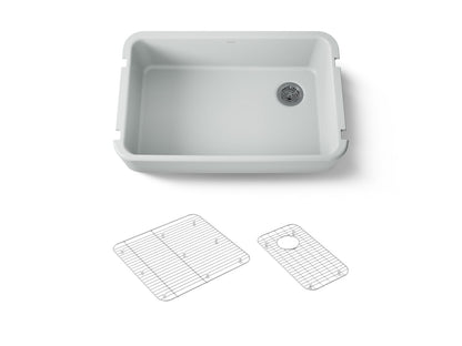 KOHLER K-24268-95 Ironridge 34" undermount single-bowl farmhouse kitchen sink - Ice Grey