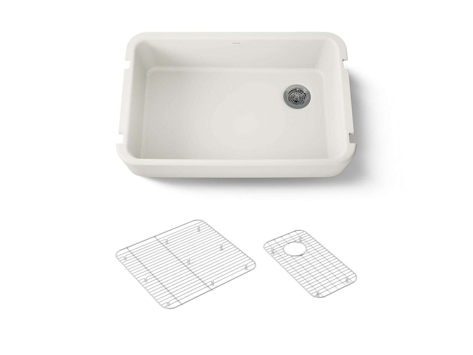 KOHLER K-24268-96 Ironridge 34" Undermount Single-Bowl Farmhouse Kitchen Sink - Biscuit