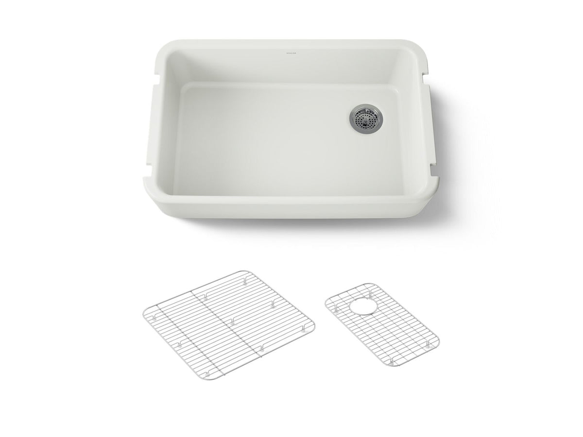 KOHLER K-24268-NY Ironridge 34" Undermount Single-Bowl Farmhouse Kitchen Sink - Dune