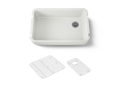 KOHLER K-24268-NY Ironridge 34" undermount single-bowl farmhouse kitchen sink - Dune
