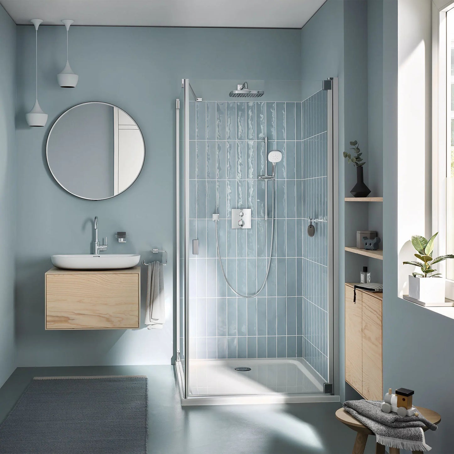 GROHE 26906002 Tempesta Square 110 24" Shower Rail Set, 3-Spray, 1.75 Gpm  -  Chrome