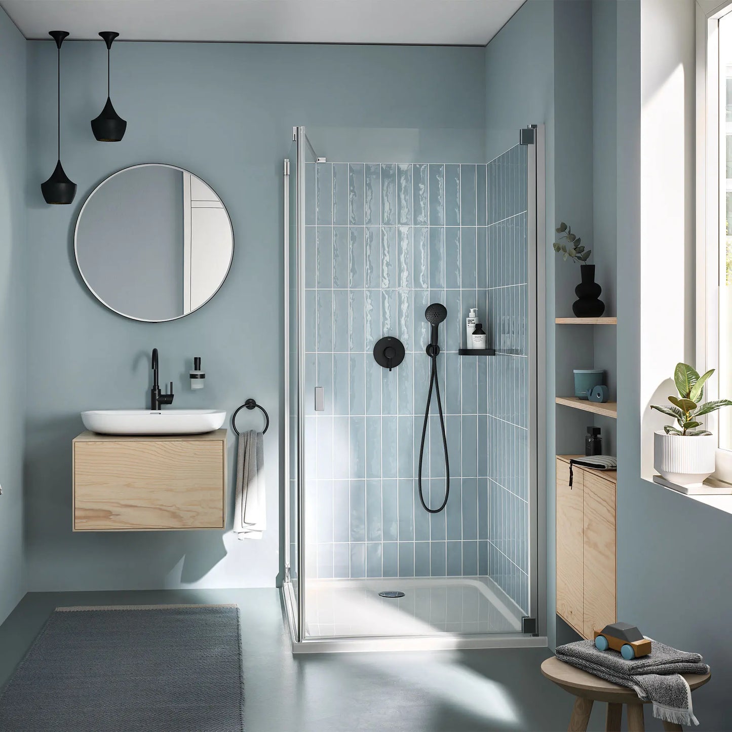 GROHE 286292431 Tempesta Wall Union With Hand Shower Holder  -  Matte Black