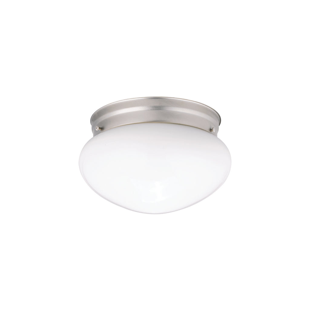 KICHLER 206NI Ceiling Space 7.5" 1 Light Flush Mount With White Globe In Brushed Nickel