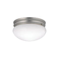 KICHLER 209NI Ceiling Space 9" 2 Light Flush Mount With White Globe In Brushed Nickel