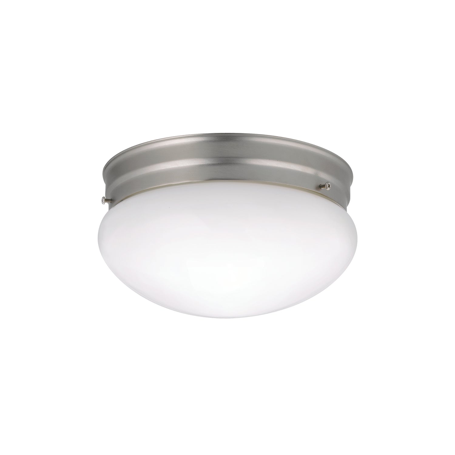KICHLER 209NI Ceiling Space 9" 2 Light Flush Mount With White Globe In Brushed Nickel