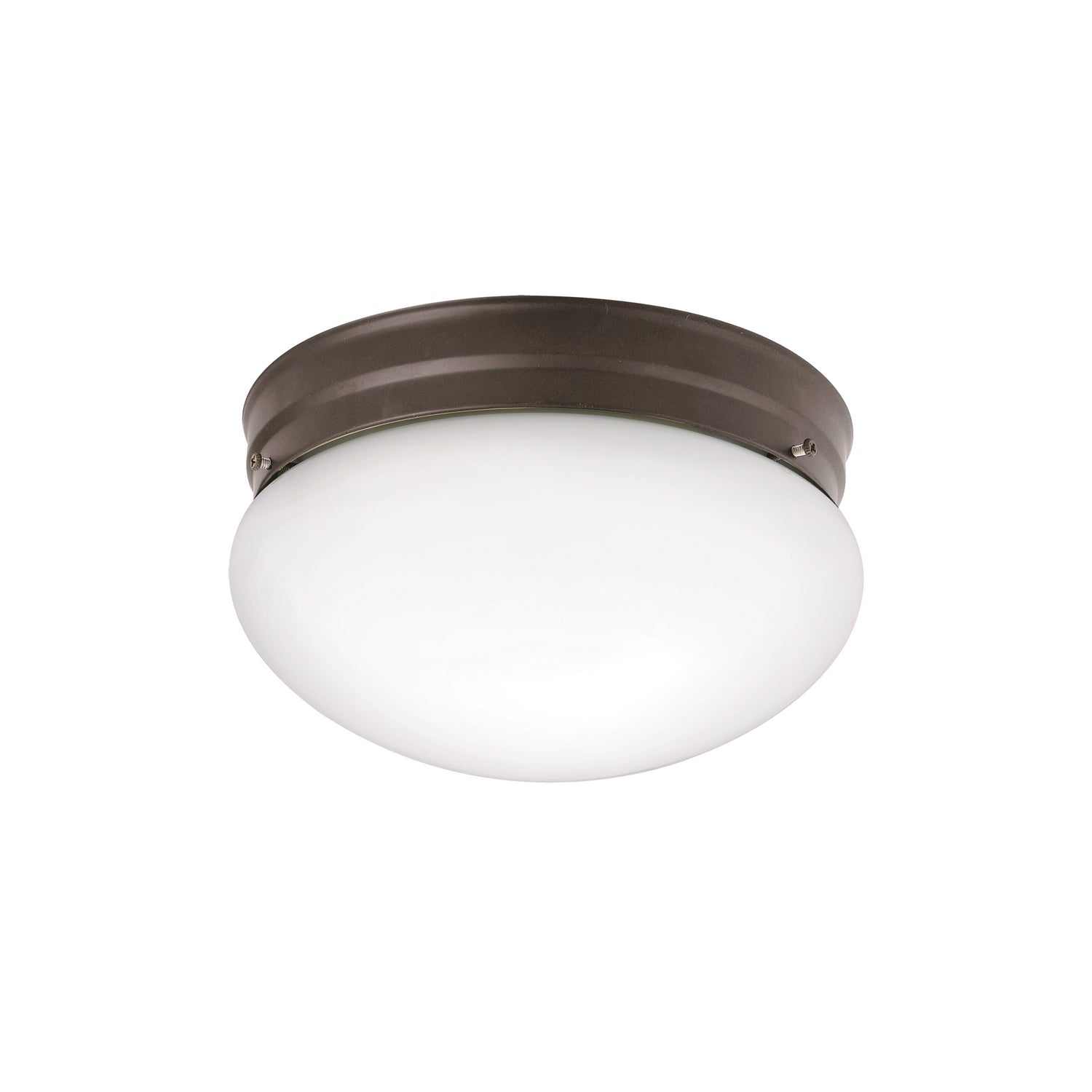 KICHLER 209OZ Ceiling Space 9" 2 Light Flush Mount With White Globe In Olde Bronze
