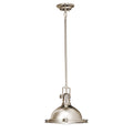 KICHLER 2665PN Hatteras Bay 11" 1 Light Pendant With Clear Fresnel Lens Polished Nickel