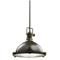KICHLER 2666OZ Hatteras Bay 12" 1 Light Pendant With Clear Fresnel Lens Olde Bronze