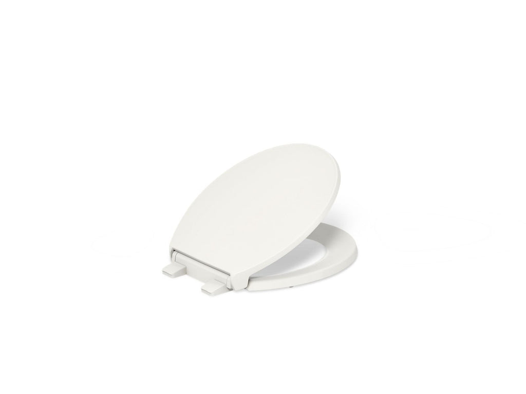 KOHLER K-24494-A-96 Border Readylatch Quiet-Close Round-Front Toilet Seat With Antimicrobial Agent - Biscuit