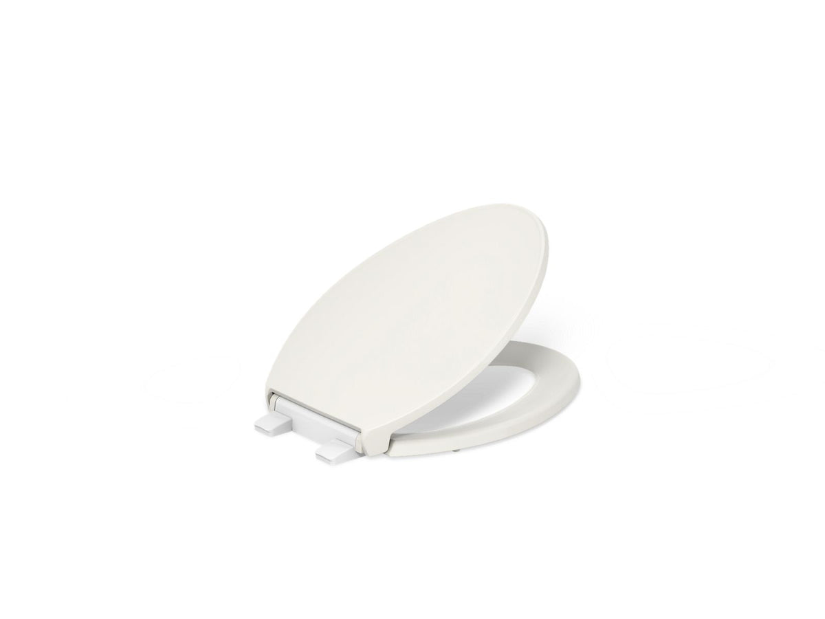 KOHLER K-24495-A-96 Border Readylatch Quiet-Close Elongated Toilet Seat With Antimicrobial Agent - Biscuit