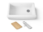 KOHLER K-24564-0 Riverby 35-3/4" Undermount Single-Bowl Farmhouse Workstation Kitchen Sink - White