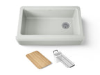 KOHLER K-24564-FF Riverby 35-3/4" Undermount Single-Bowl Farmhouse Workstation Kitchen Sink - Sea Salt