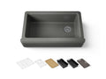 KOHLER K-24564-PC-58 Riverby 35-3/4" Undermount Single-Bowl Farmhouse Workstation Kitchen Sink - Thunder Grey