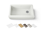 KOHLER K-24564-PC-NY Riverby 35-3/4" Undermount Single-Bowl Farmhouse Workstation Kitchen Sink - Dune