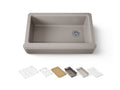 KOHLER K-24564-PC-TRF Riverby 35-3/4" Undermount Single-Bowl Farmhouse Workstation Kitchen Sink - Truffle