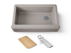 KOHLER K-24564-TRF Riverby 35-3/4" Undermount Single-Bowl Farmhouse Workstation Kitchen Sink - Truffle