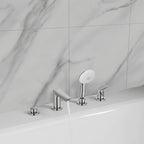 GROHE 25277003 Eurosmart 4-Hole Single Handle Deck Mount Roman Tub Faucet with 1.5 gpm Hand Shower - Chrome