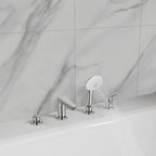 GROHE 25277003 Eurosmart 4-Hole Single Handle Deck Mount Roman Tub Faucet with 1.5 gpm Hand Shower - Chrome