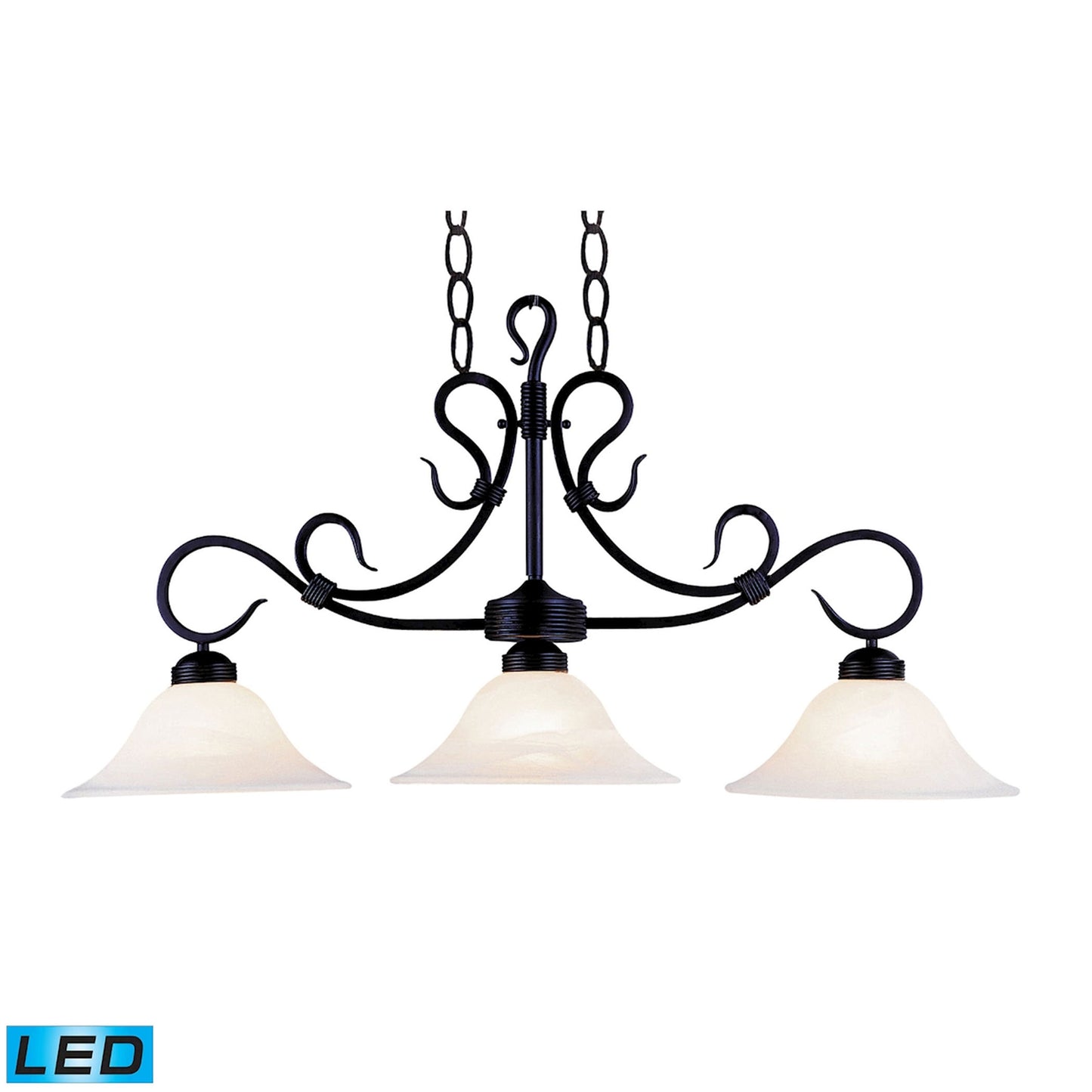 ELK SHOWROOM 247-BK-LED Buckingham 40'' Wide 3-Light Linear Chandelier - Matte Black