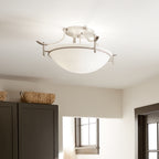 KICHLER 3606AP Olympia 3 Light Semi Flush Antique Pewter